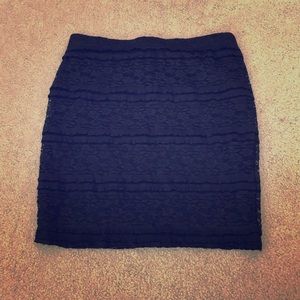 Black Forever 21 Lace Pencil Skirt